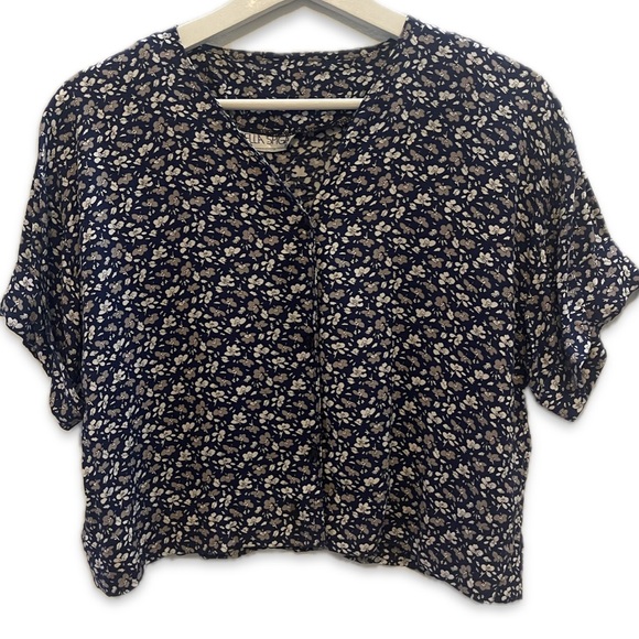 90s Vintage Floral Crop Clueless Style Size L - Picture 1 of 6